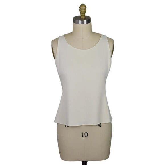 ARMANI COLLEZIONI SILK IVORY SHELL SLEEVELESS TOP - Picture 1 of 7